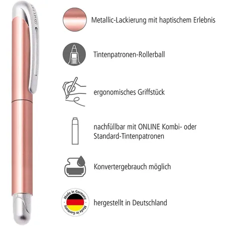 ONLINE Tintenpatronen Rollerball College metallic Rose