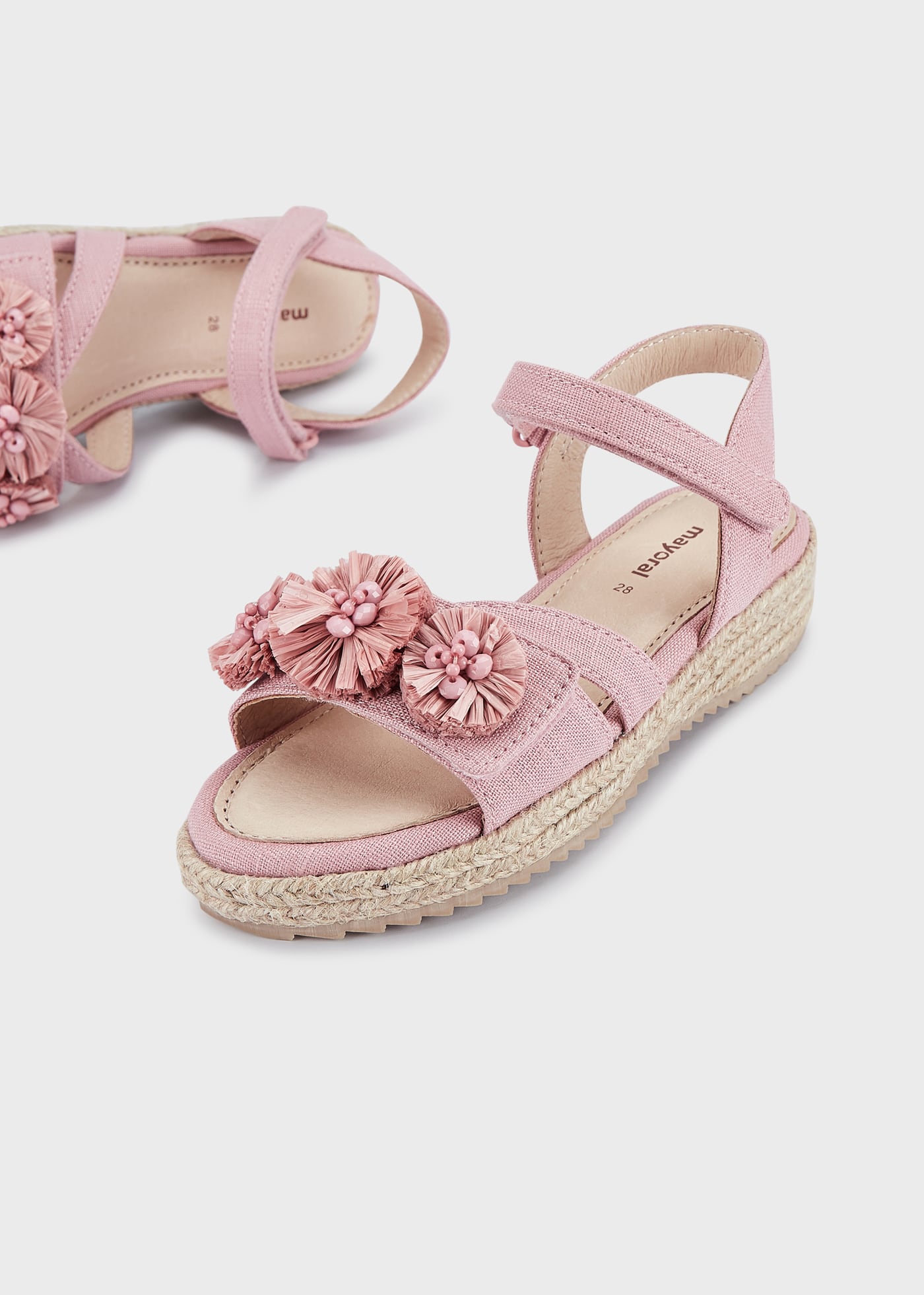 Sandália espadrille com estampa floral para menina