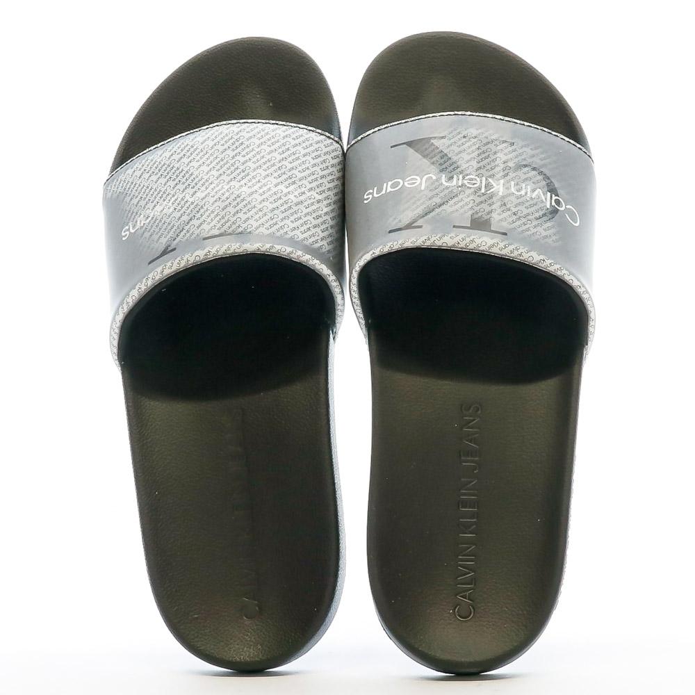Calvin Klein Jeans Claquette Gris irisé Homme Calvin Klein Jeans Slide Lenticular