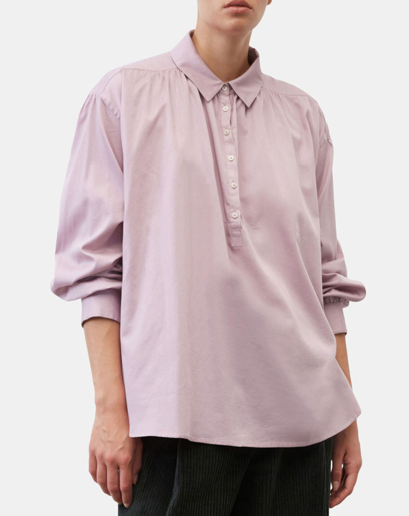 Marc O'Polo Blouse en Popeline col polo violet clair