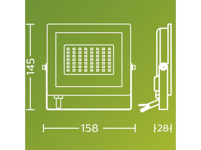 Philips Lois Flutlicht 30W 3000K IP65 schwarz 30 W Philips 8720169365100 Aussenbeleuchtung Wandbeleuchtung für den Aussenbereich Nicht austauschbare(s) Leuchtmittel LED F