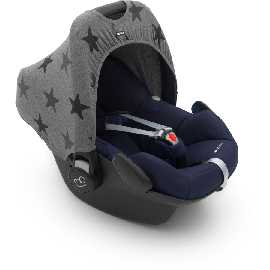 DOOKY Sonnenverdeck für Babyschalen Grey Stars