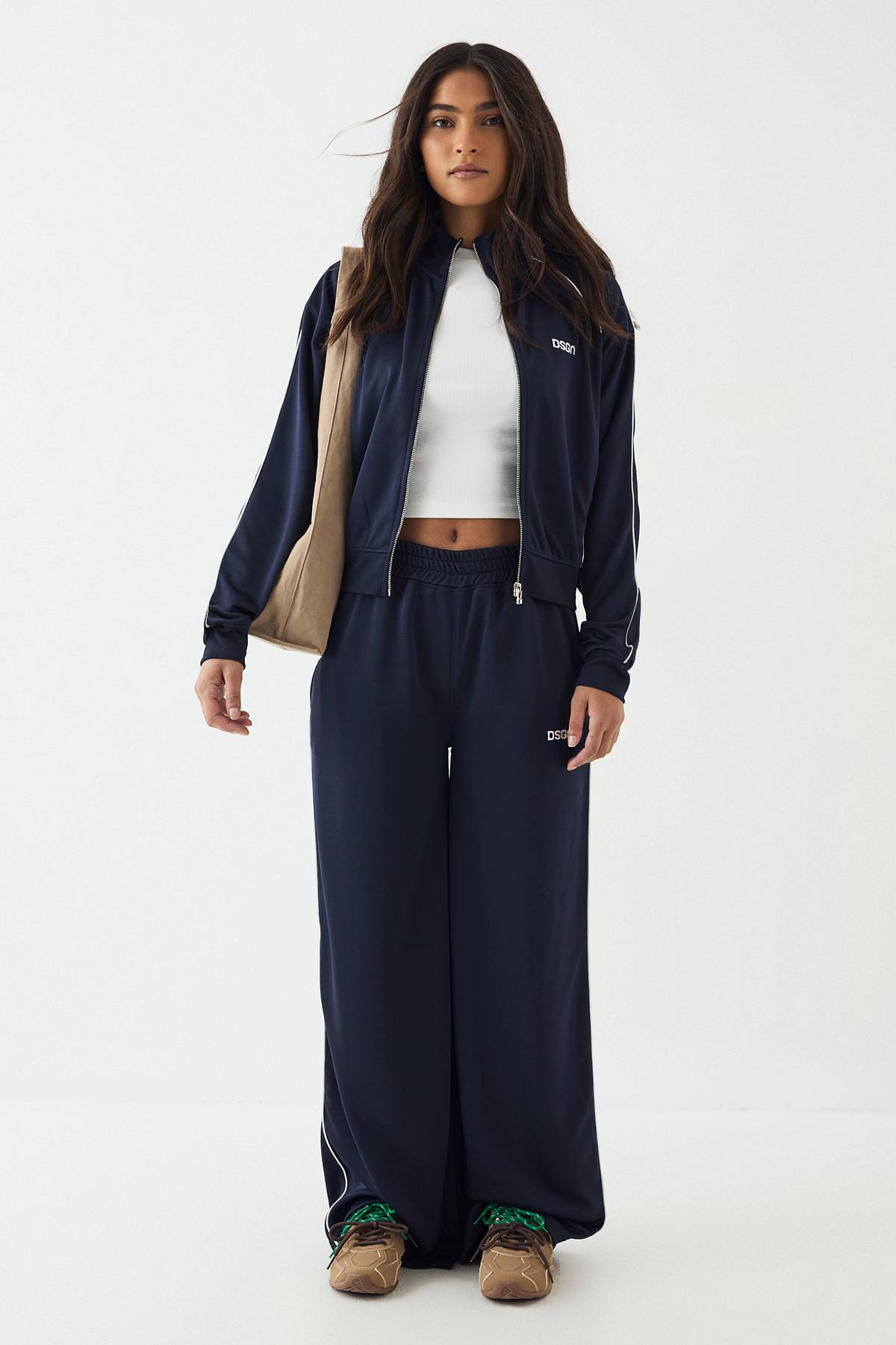 Veste de Survêtement Zippée DSGN Studio en Tricot avec Détail de Passepoil