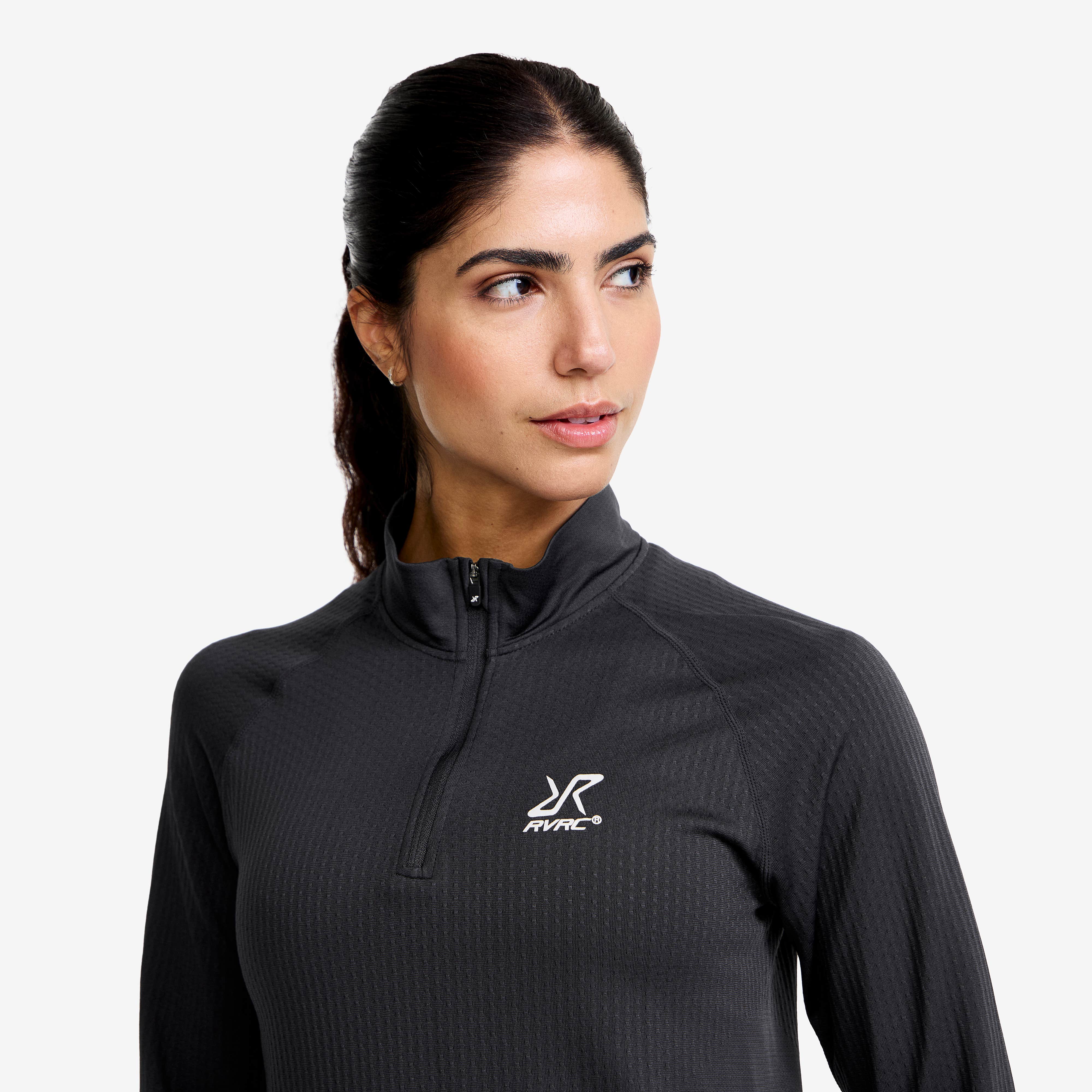 Focus Half-zip Seamless Top Dame Anthracite