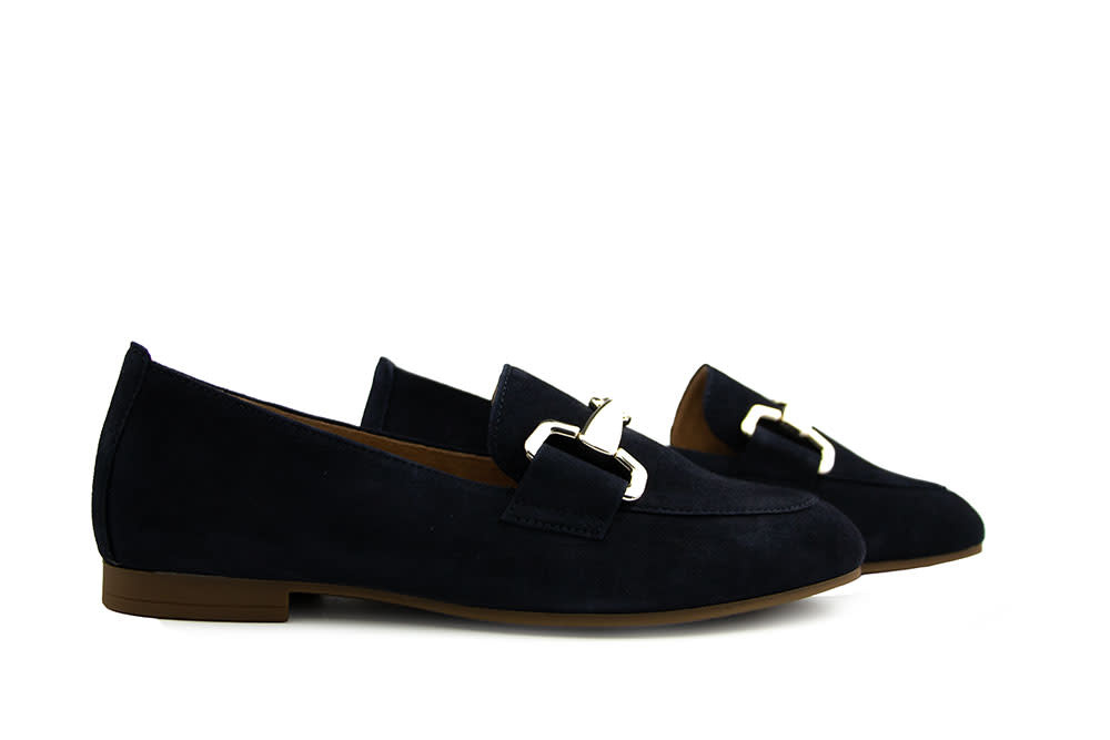 Gabor Loafer Bit Dark Blue Gold Samtchevreau