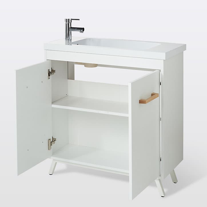 Meuble sous-vasque à poser GoodHome Ladoga blanc L. 80 cm