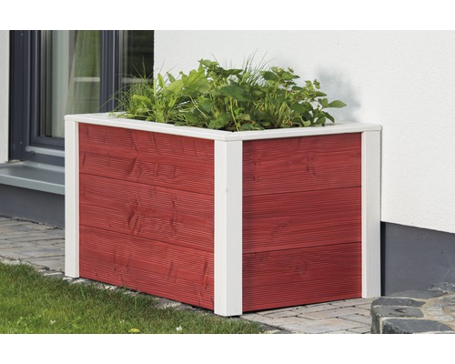 Klassieke verhoogde tuinbak Konsta 106x65x78 cm rood-wit