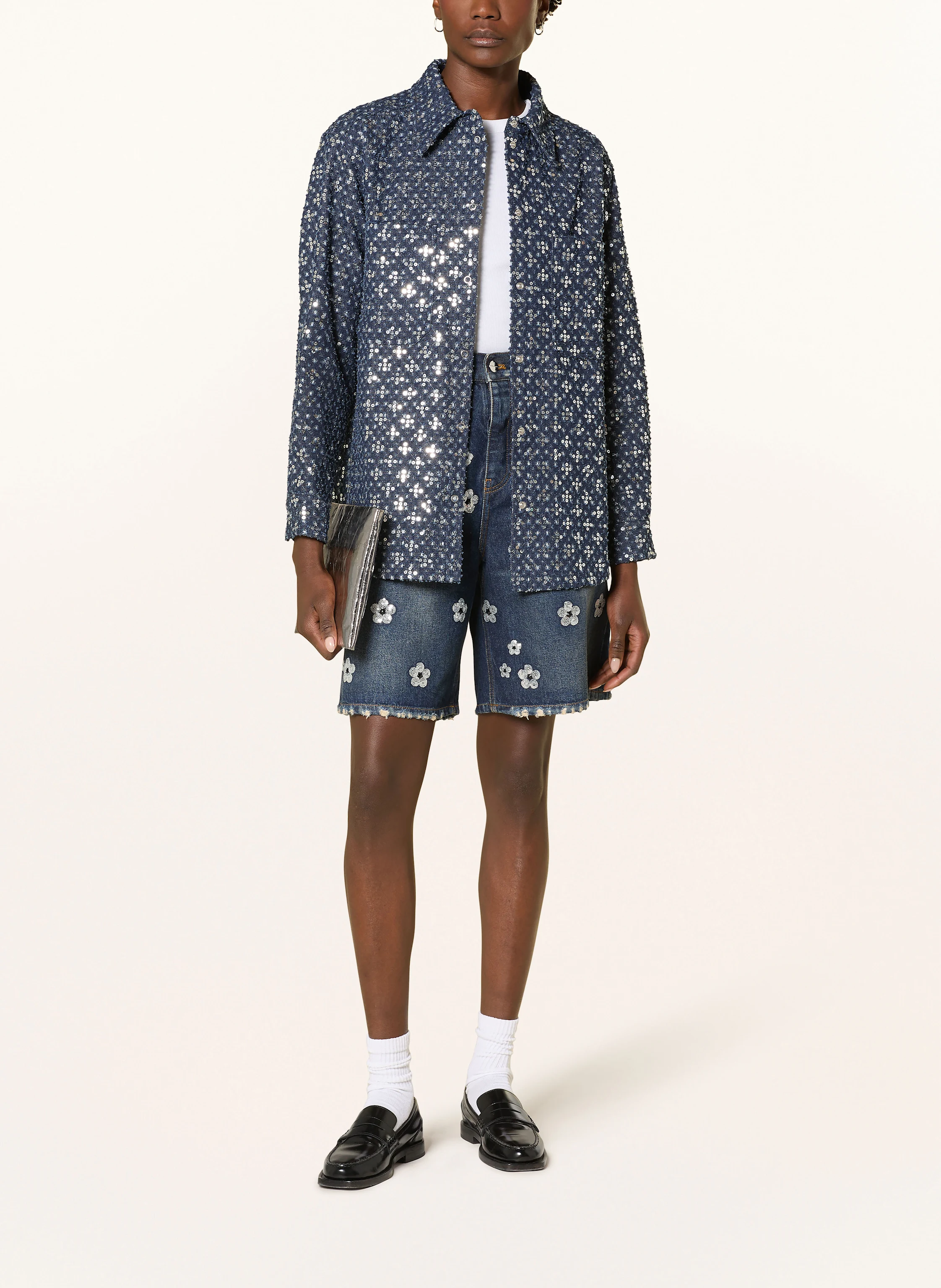 ottod'ame Jeansjacke mit Pailletten