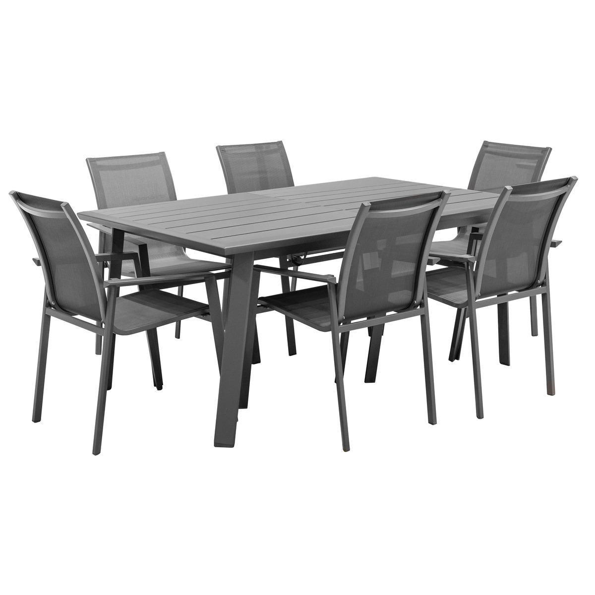 TABLE PAVANE EXTENSIBLE ALUMINIUM GRAPHITE 10 PLACES