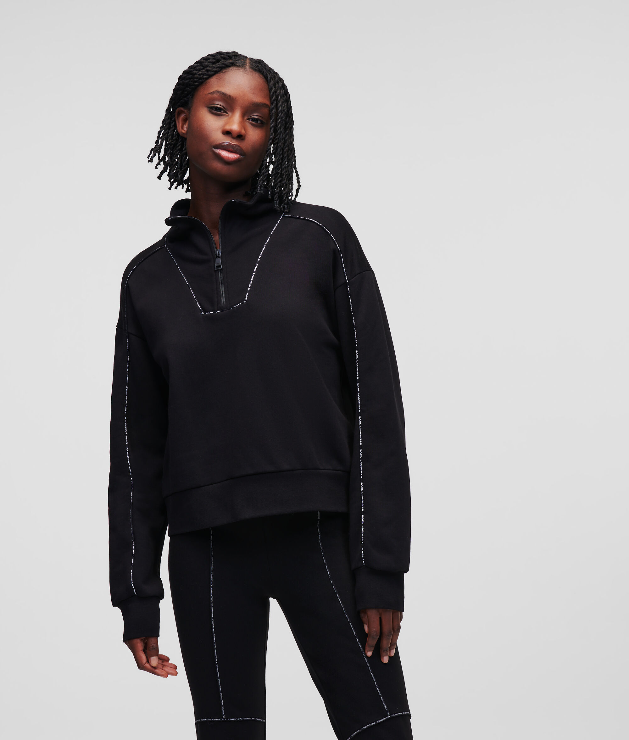 SWEAT-SHIRT LOGO KARL À DEMI-ZIP