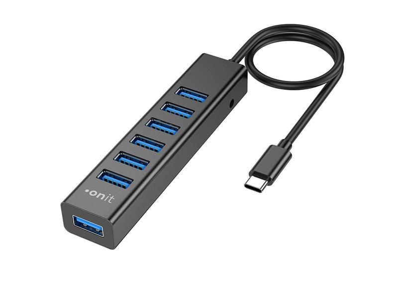 onit USB-C-Hub 7A Leichter und kompakter Hub mit 7 USB-A-Ports