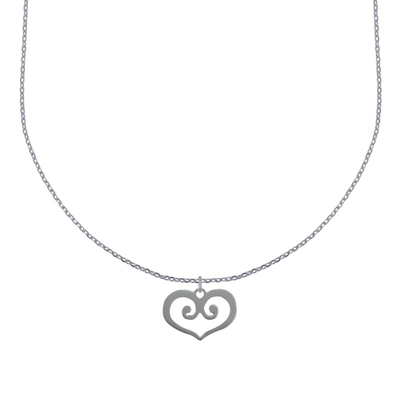 Collier Argent et son Pendentif Coeur Ajouré