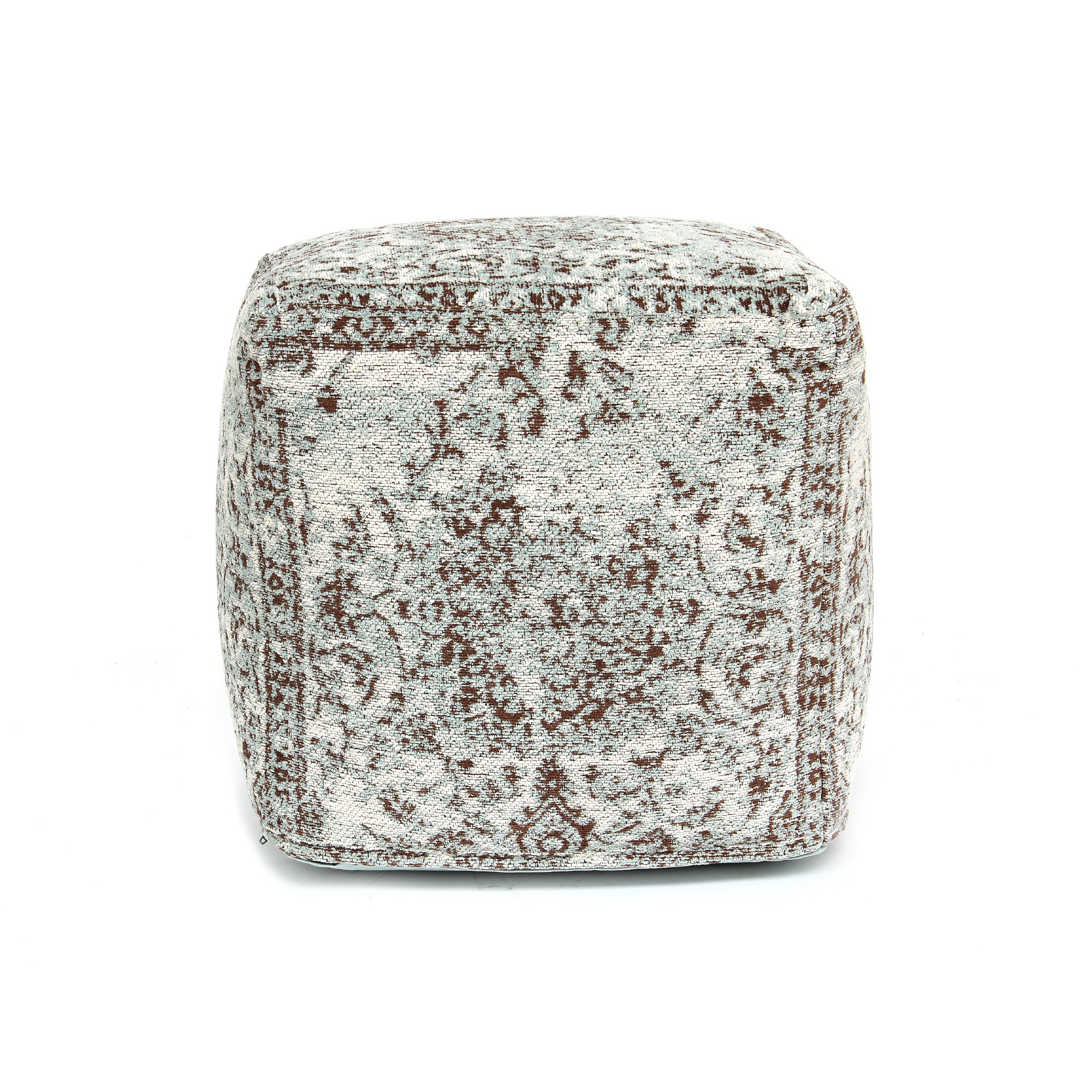 Pouf 'Malik', altblau, T 45 cm, B 45 cm, H 45 cm von fischer's lagerhaus