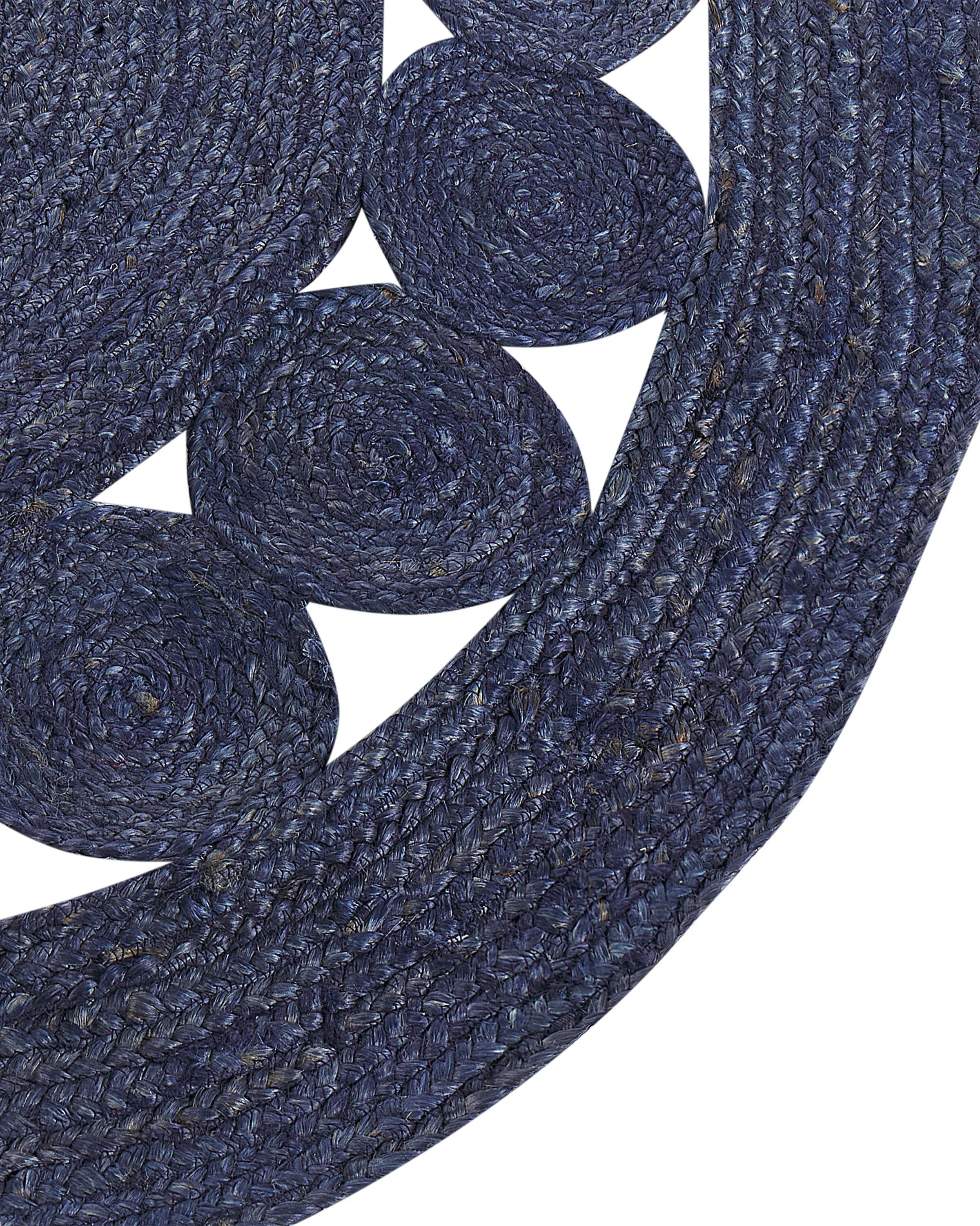 Vloerkleed KOYUNLU Donkerblauw ø 120 cm Jute