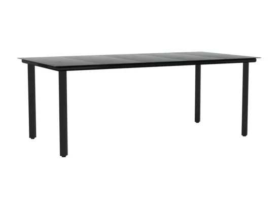 Ensemble à manger de jardin 9 pcs noir résine tressée et acier