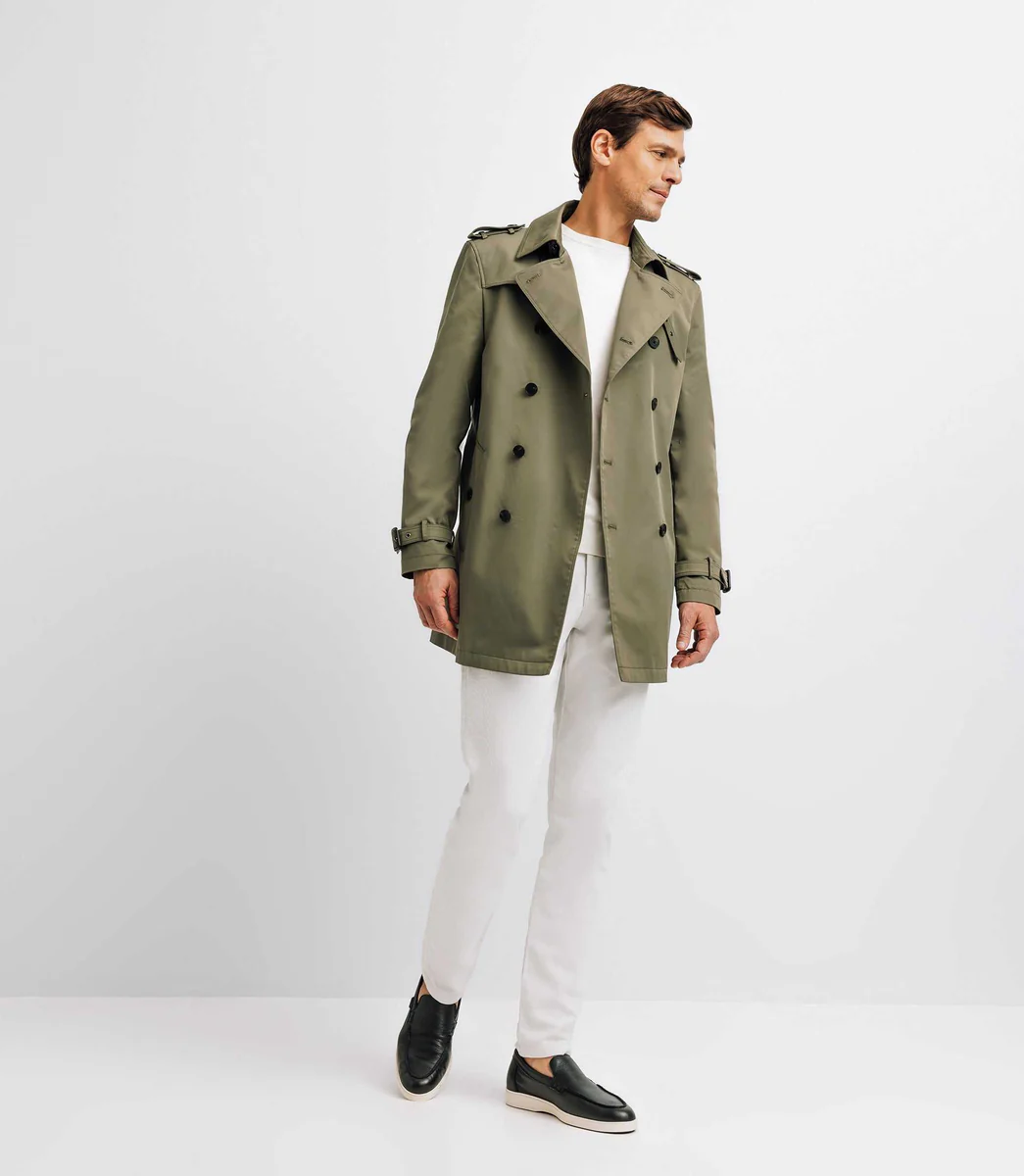 Trench croisé kaki