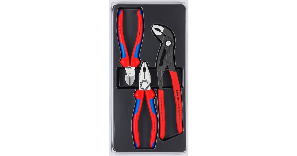 KNIPEXTangen-set 00 20 09 V01 tangenset  (Blauw/zwart, 3-Delig)