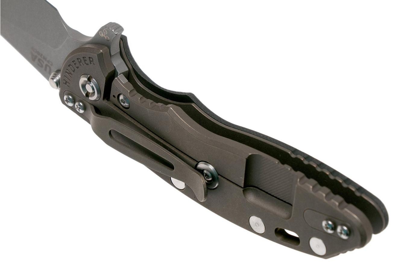 Rick Hinderer XM18 3,5” 20CV Slicer, Battle Bronze, Black G10 zakmes