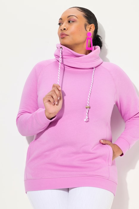 Sweatshirt, weiter Stehkragen, Taschen, Raglan-Langarm