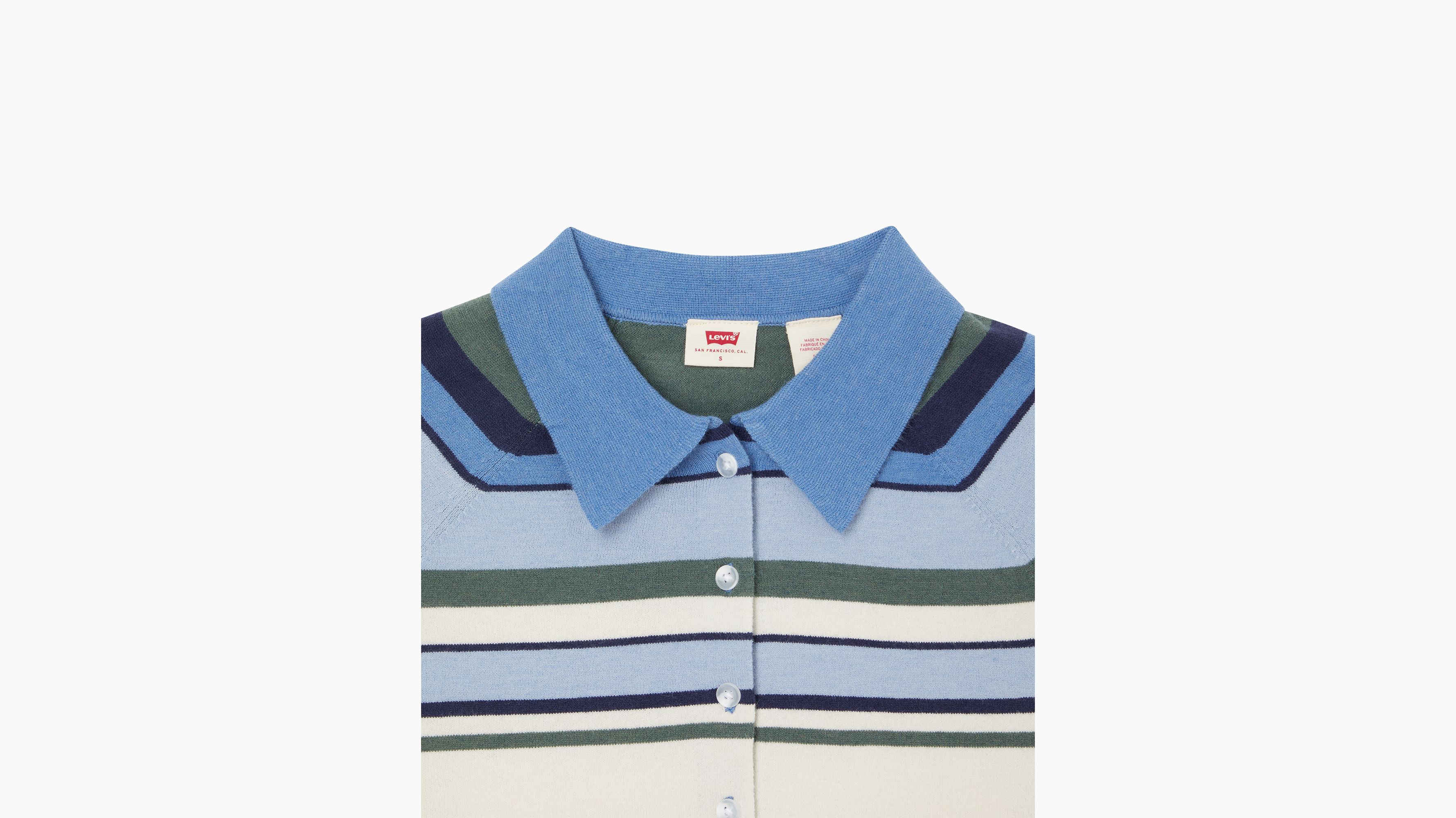 Pull-over boutonné Salma - Revolution Stripe Brunnera Blue - Multicolore