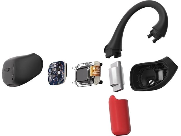 Philips True Wireless Open-Ear TAA6709BK Rot; Schwarz True Wireless Open-Ear Sport-Kopfhörer