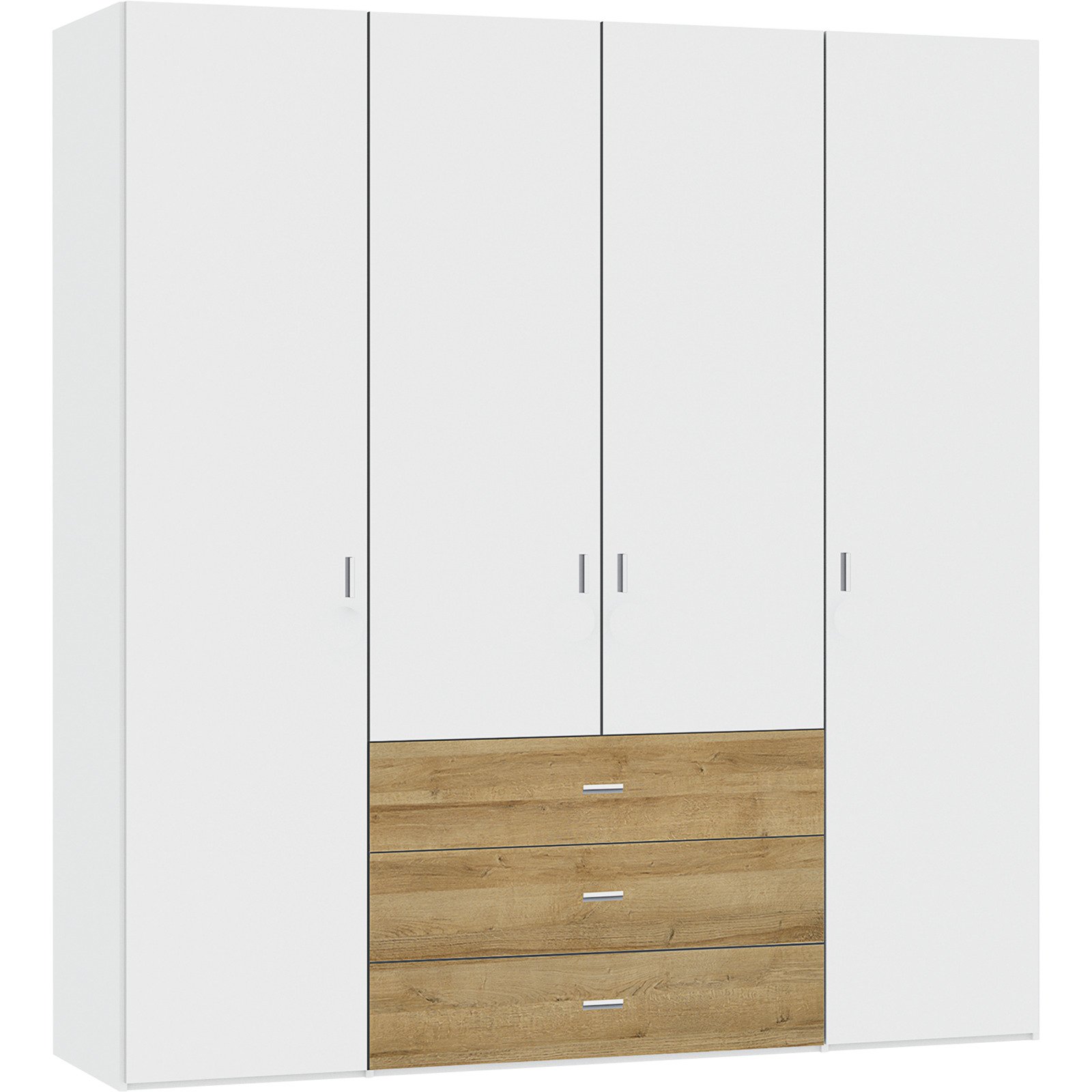 Schrank Schweizer 300 Eiche Natur weiss 202.5 x 215 x 58.5 cm