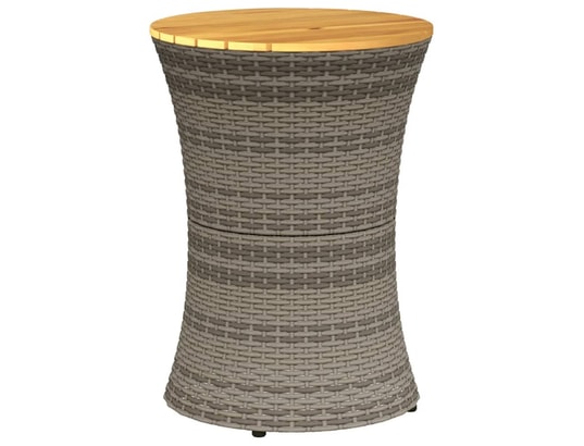 VIDAXL - Table d'appoint de jardin forme tambour gris rotin bois mass...