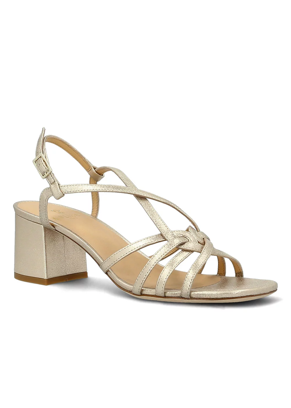 SANDALE AMBRE CUIR PLATINE