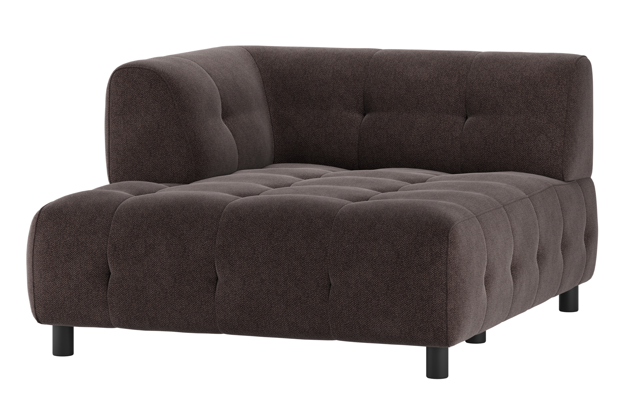 1,5-zits chaise longue Louis geweven stof met arm links Louis 1,5-zits chaise longue met arm links Geweven Stof - Coffee