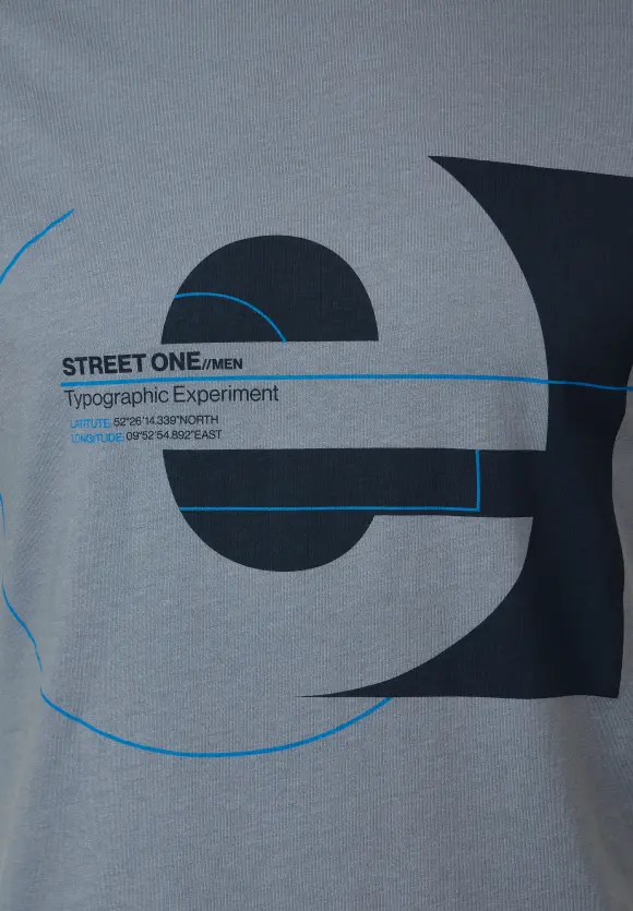 T-Shirt mit Letterprint - dust blue