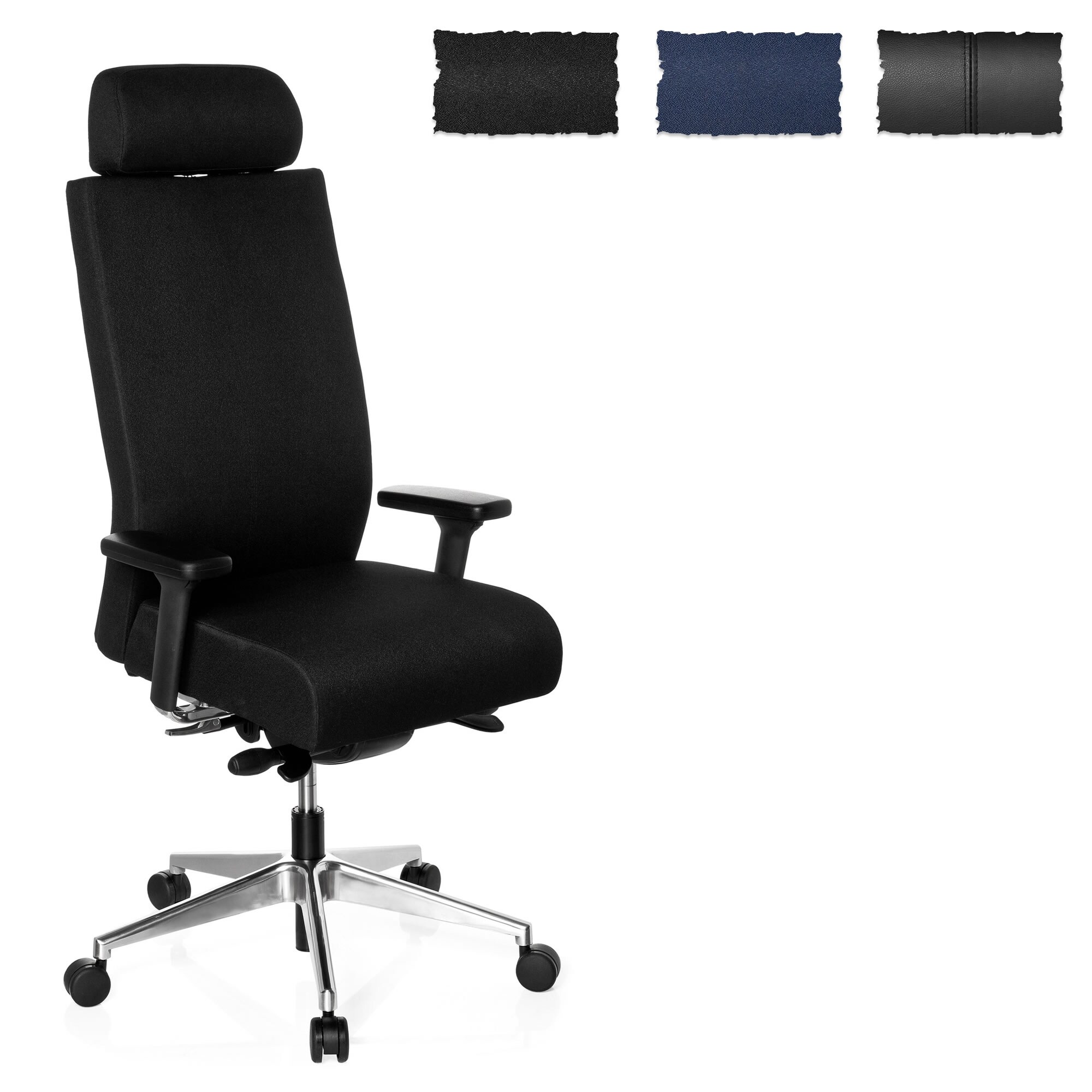 Profi Bürostuhl PRO-TEC XXL Stoff mit Armlehnen (höhenverstellbar) hjh OFFICE