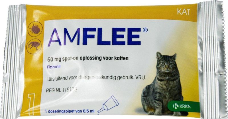 Amflee Vlooien en tekenmiddel voor katten 3 x 50 mg