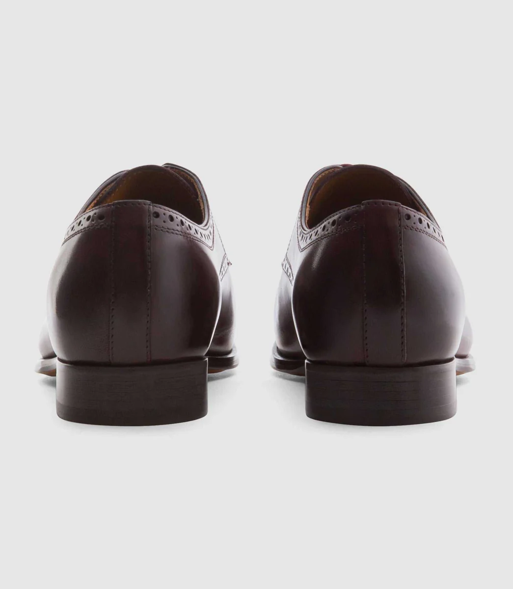 Derby couture en cuir bordeaux 