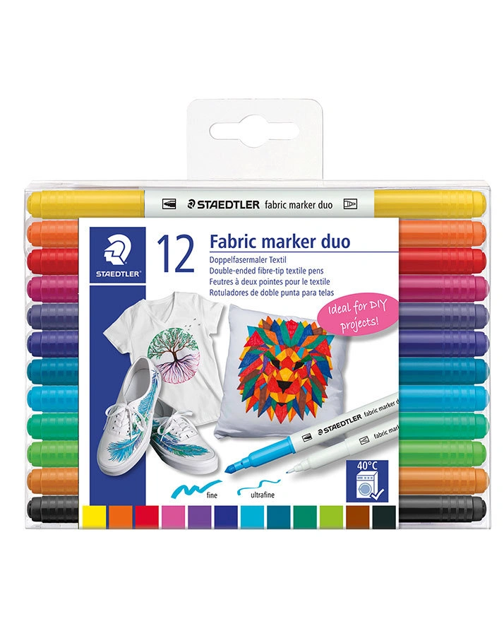 3190 TB12 Duo Textilstifte permanent mit 2 Spitzen 12-teilig
