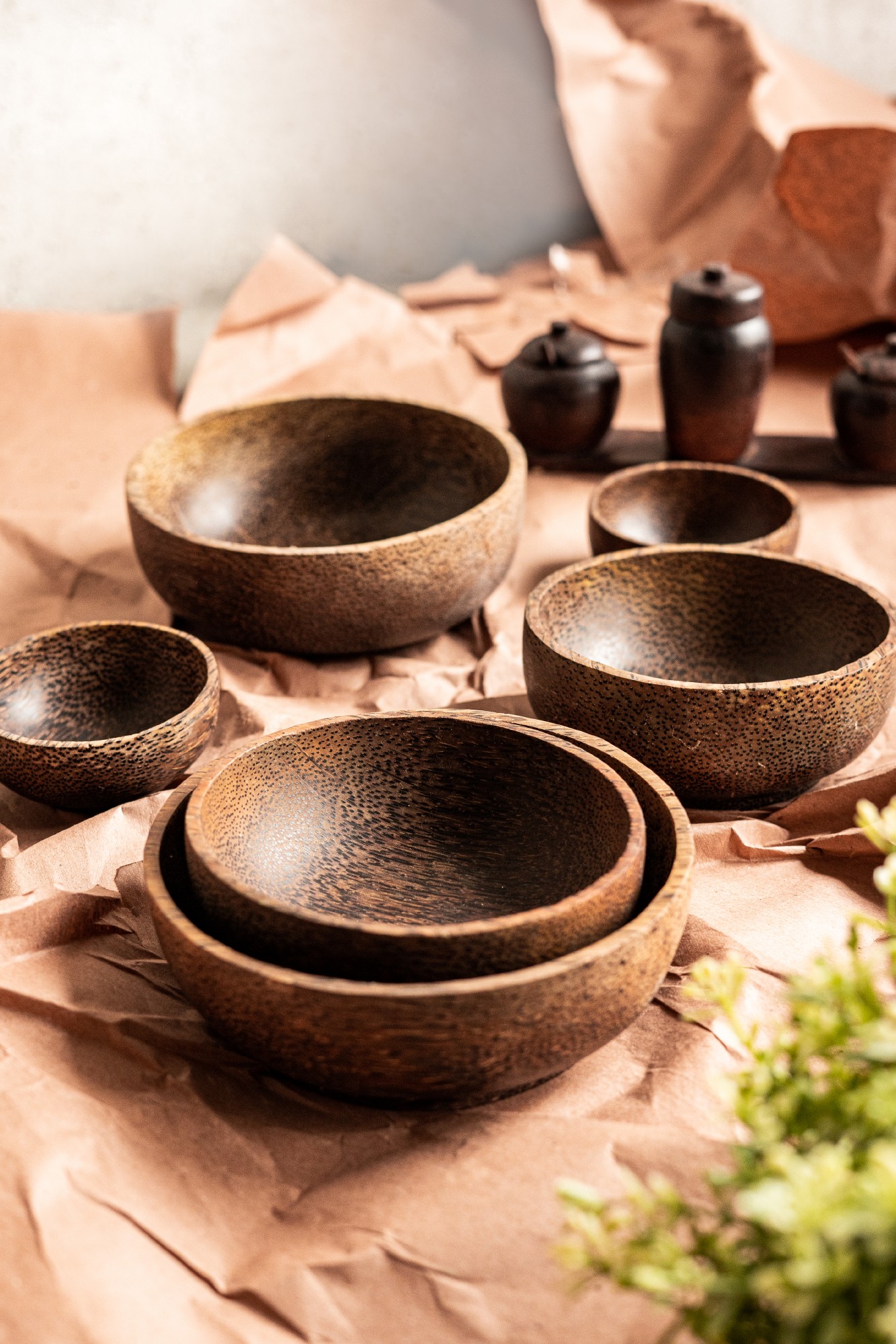 3er-Set Schalen aus Palmholz, Ø 8 - 15 cm von fischer's lagerhaus