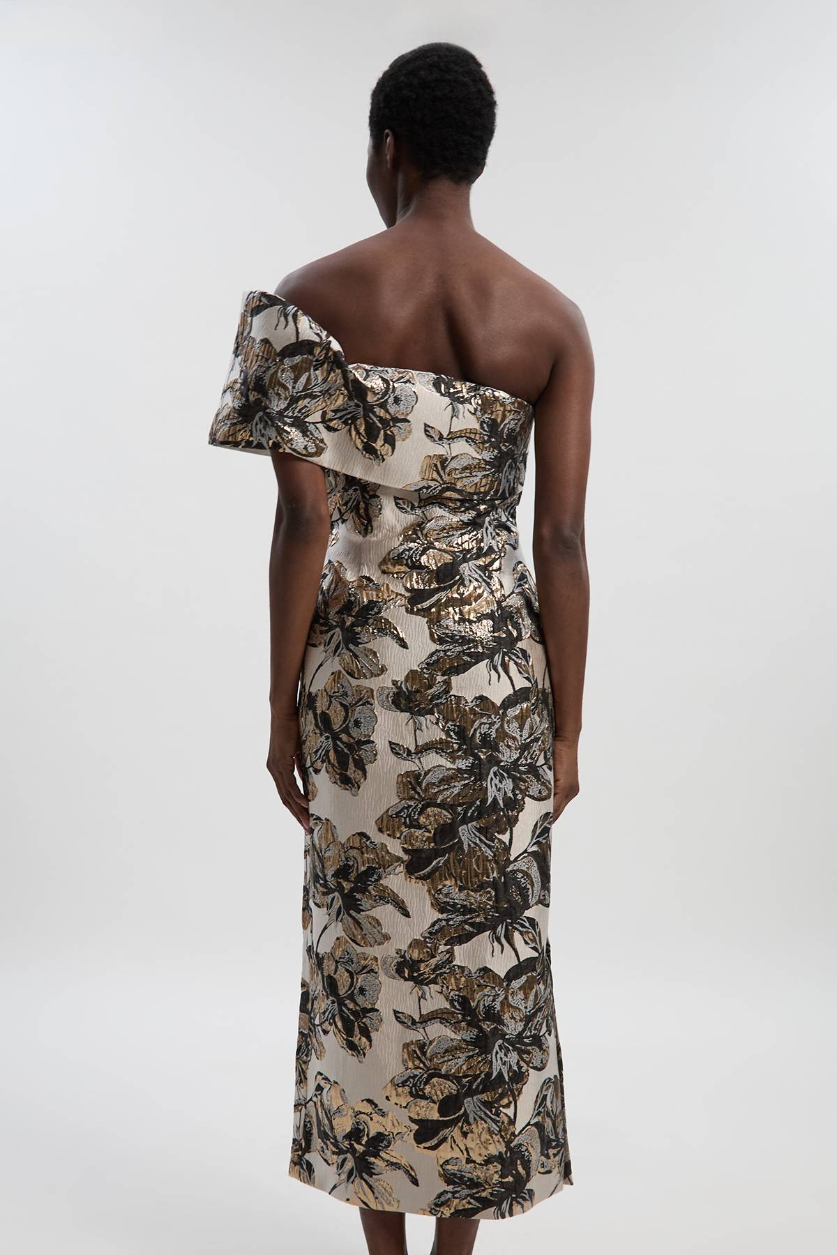 KarenMillen Robe Crayon Asymétrique à Jacquard Floral