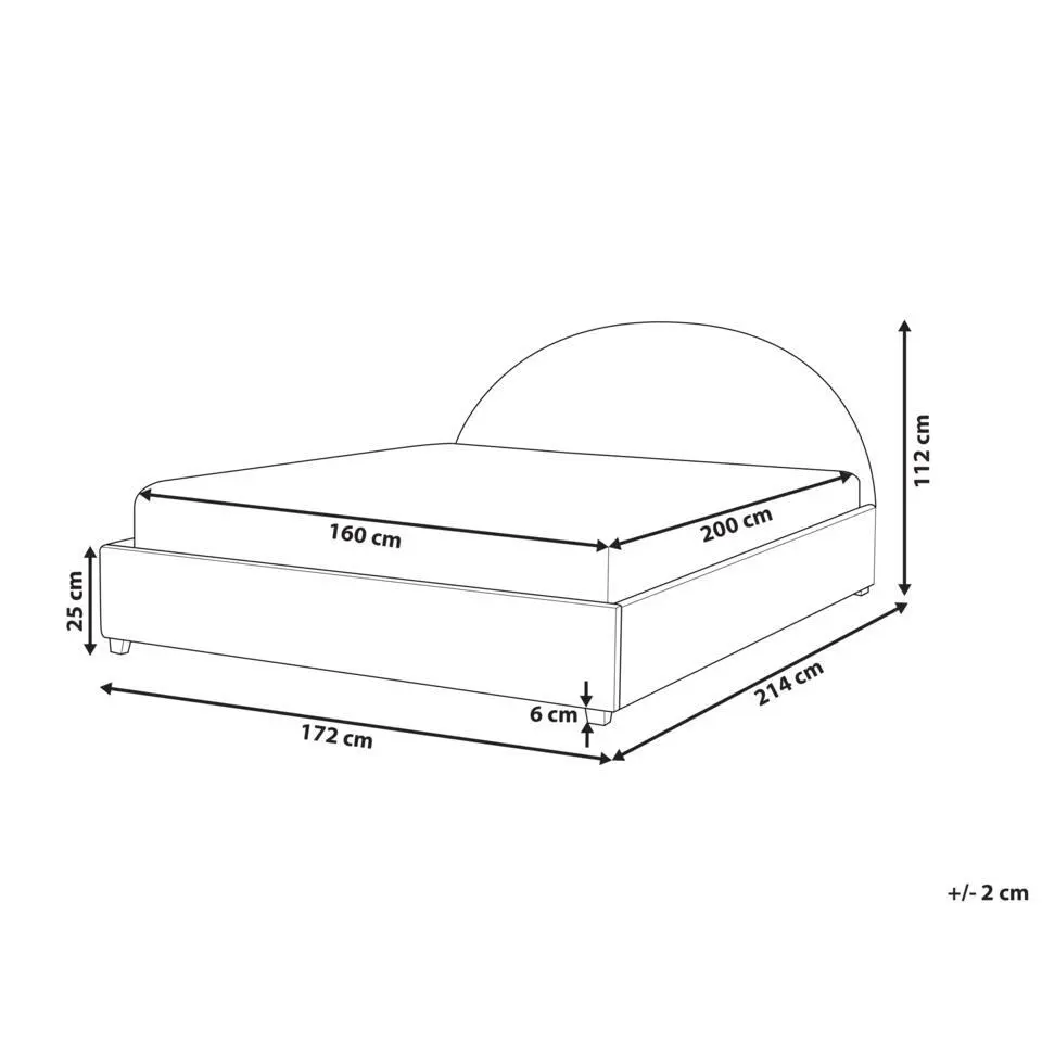 VAUCLUSE - Tweepersoonsbed - Gebroken wit - 160 x 200 cm - Stof