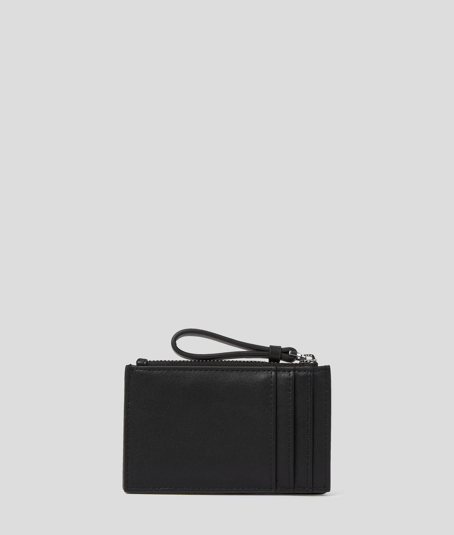 PORTE-CARTES ZIPPÉ EN CUIR GRAINÉ K/SKUARE