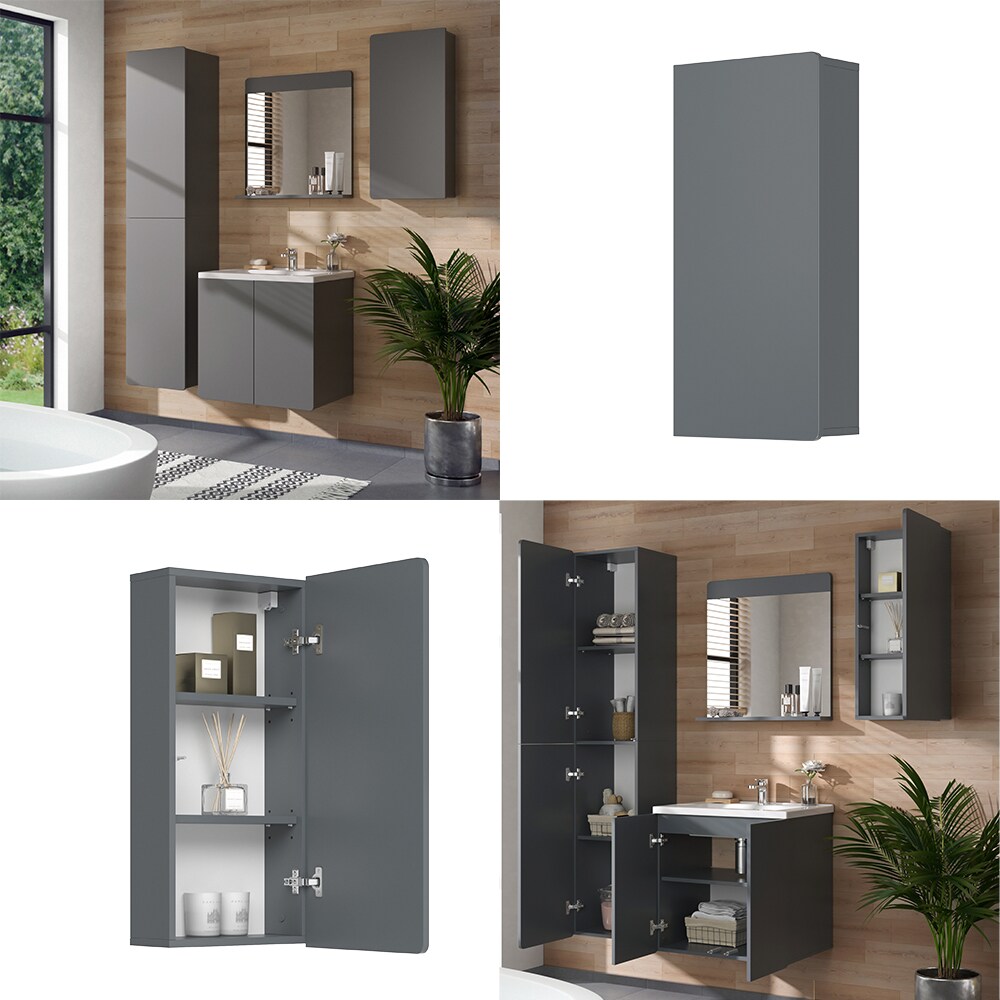 Vicco Hängeschrank Izan Grau 37 x 77 cm Badezimmer 1 Tür