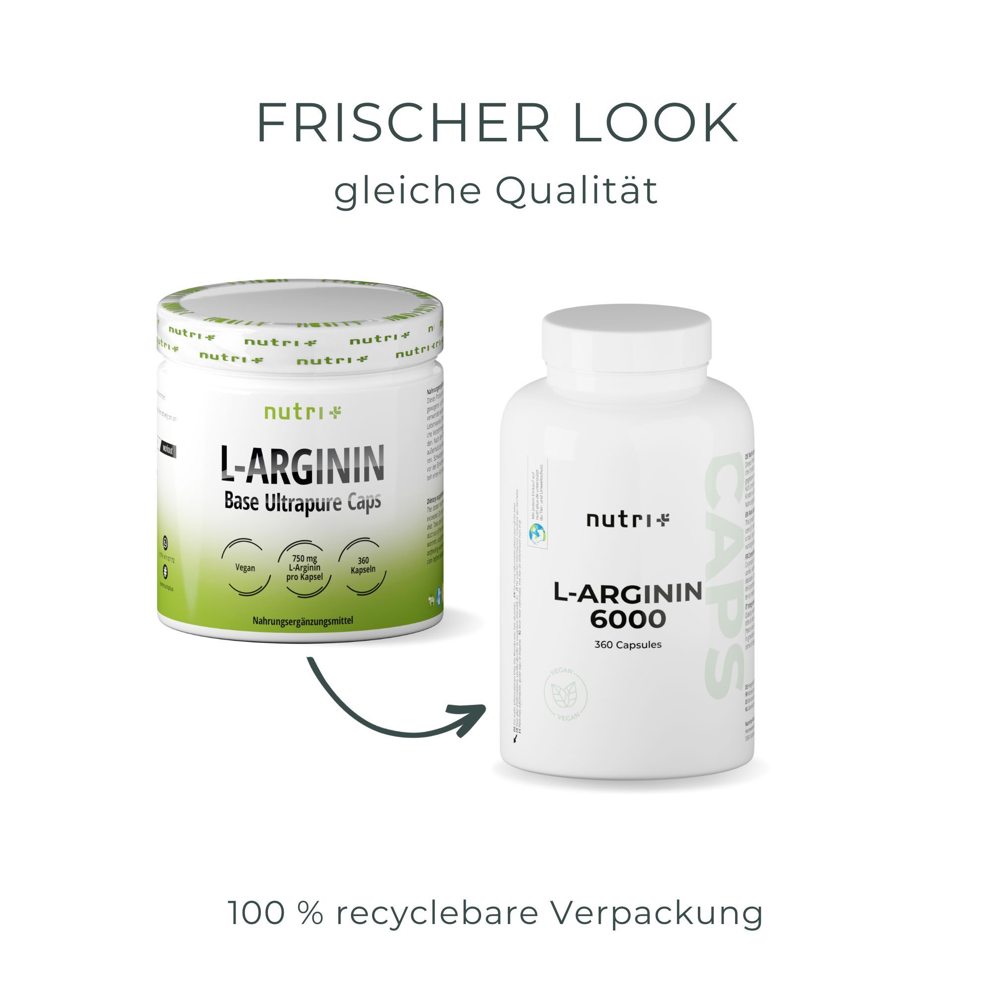 Nutri+ Arginin Kapseln - Aminosäuren