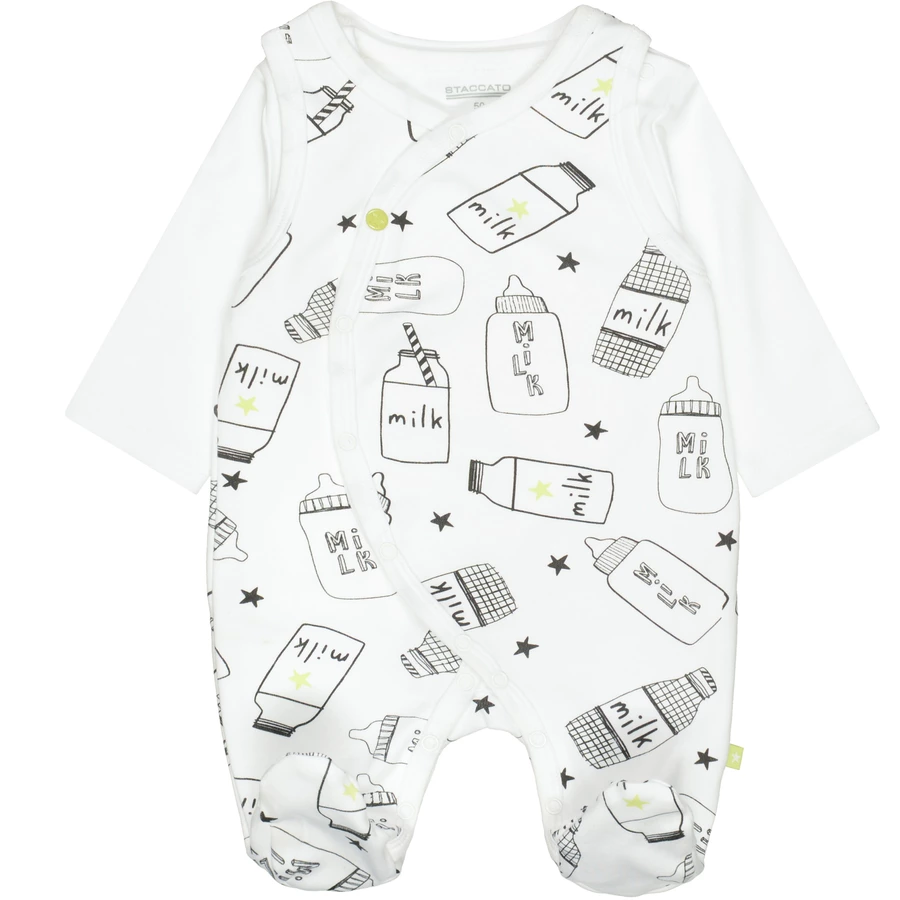 STACCATO Strampler+Shirt milk bottle gemustert