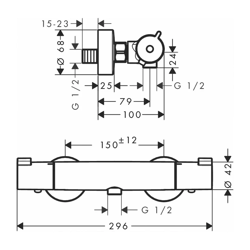Dusjbatteri 150 mm