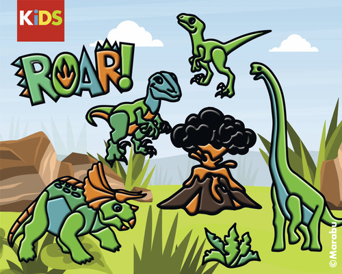 Marabu Kids Window Color Set Dinosaurussen 6x 25 ml