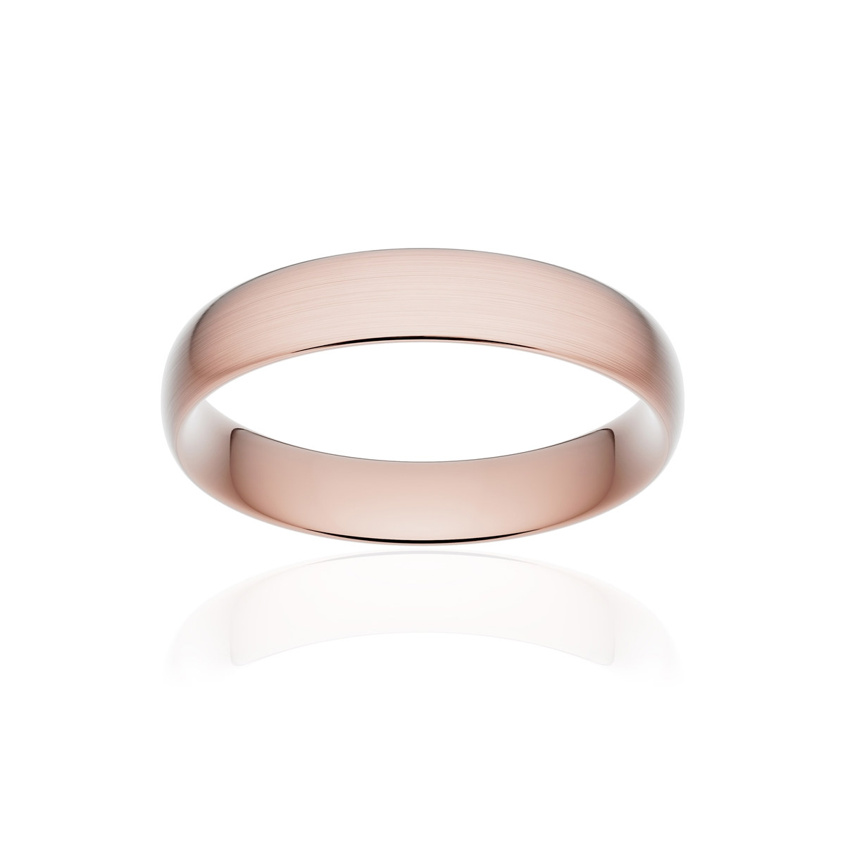 Alliance or 750 rose brossé demi-jonc confort 4,5mm
