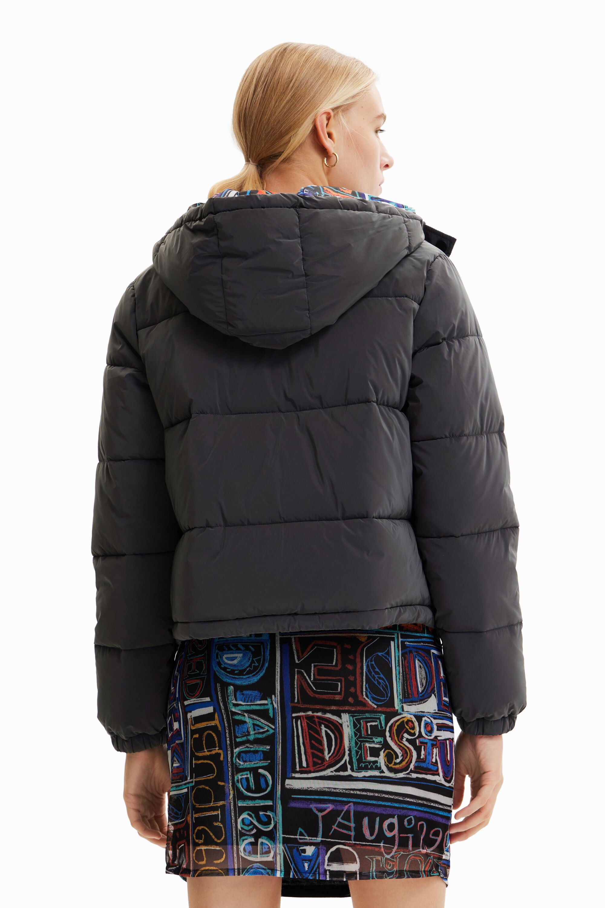 Blouson court matelassé moiré