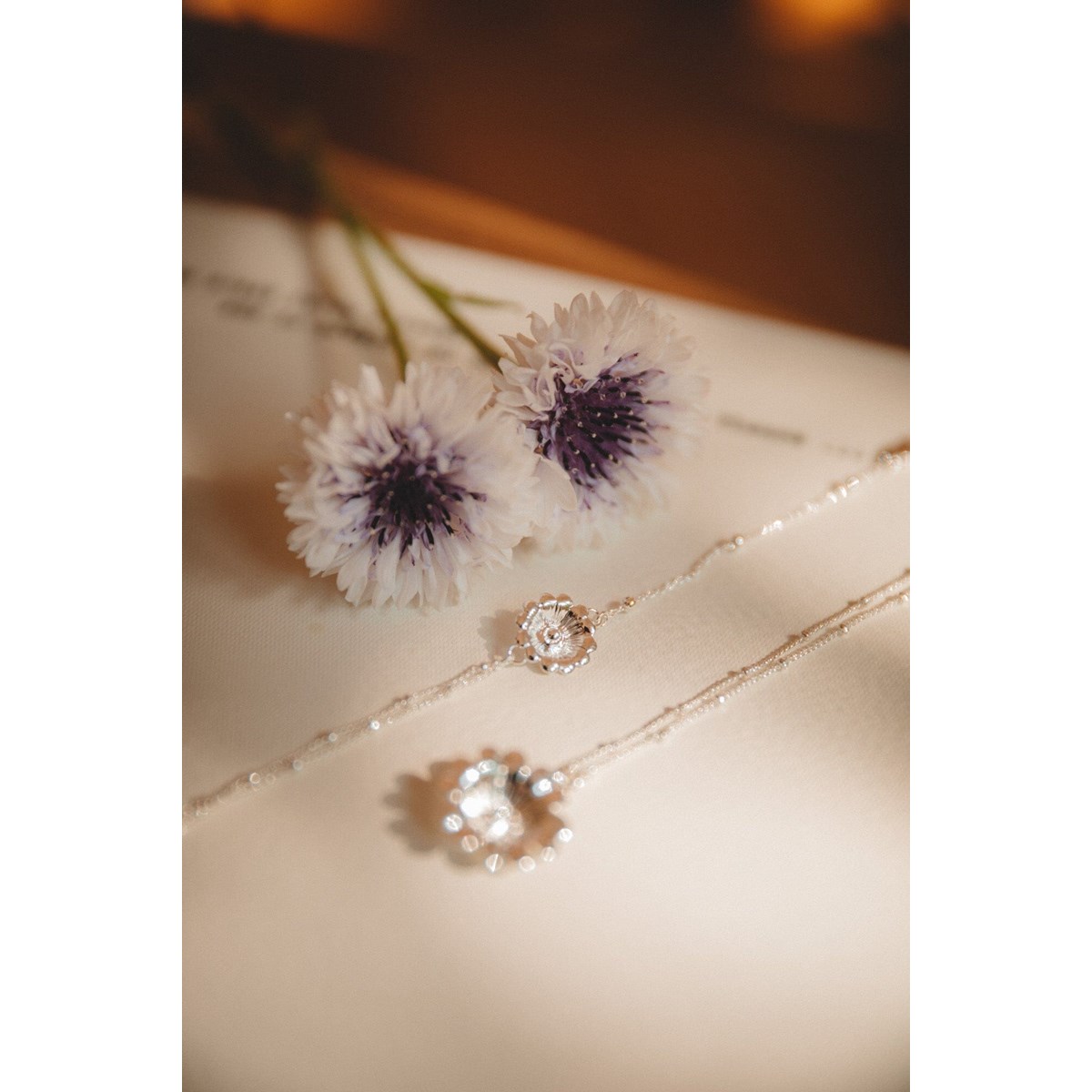 bracelet fleur plaqué argent - THÉIA