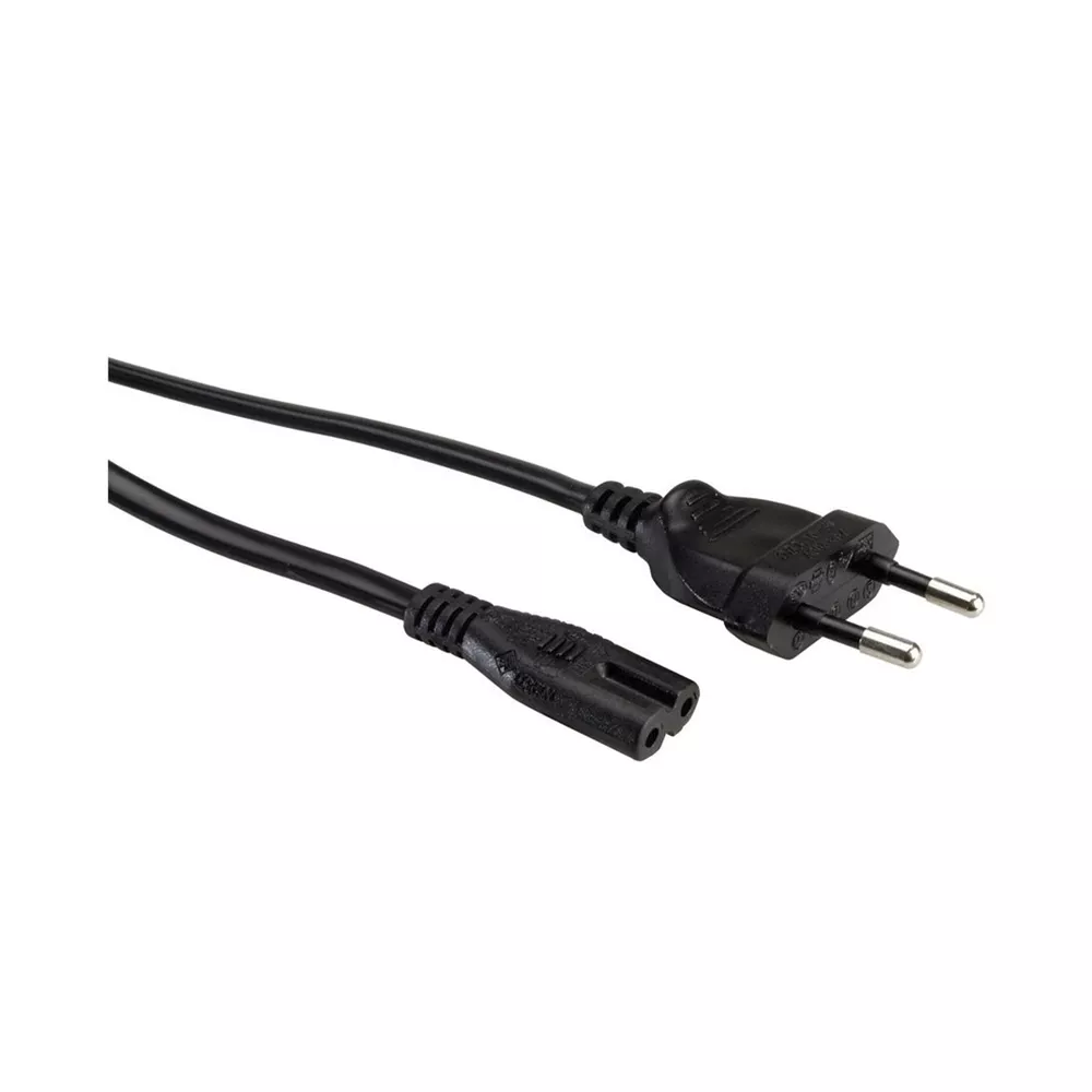 Value Netzkabel 2pol. Eurostecker - C7 Buchse schwarz 1 m