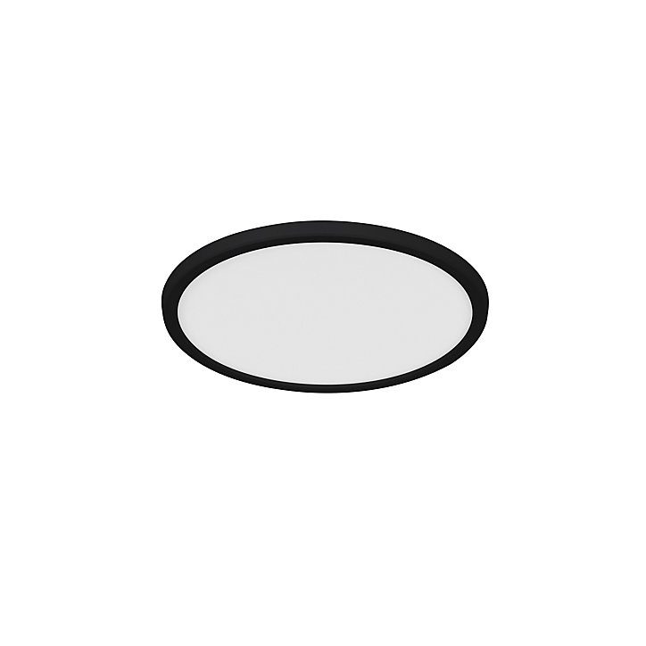 Plafonnier LED intégrée blanc neutre Thornaby GoodHome 1700lm 14.5W IP44 ⌀30cm plastique noir