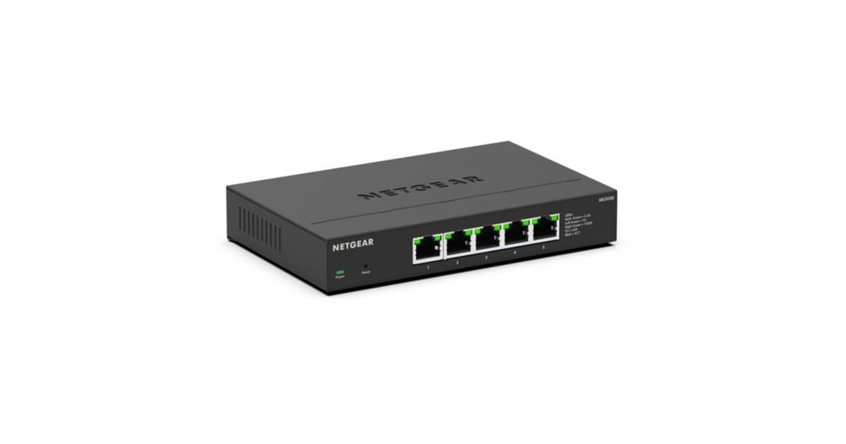 Netgear5-port 2.5G Multi-Gigbit  Ethernet Plus Switch (MS305E)  (Zwart, Unmanaged)