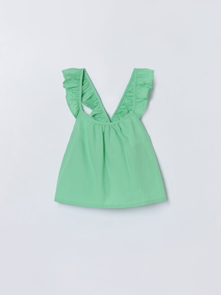 Top com alças cruzadas - Verde Médio